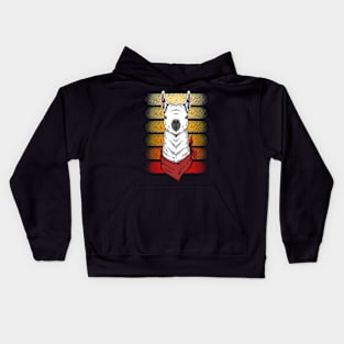 White Retro Llama Kids Hoodie